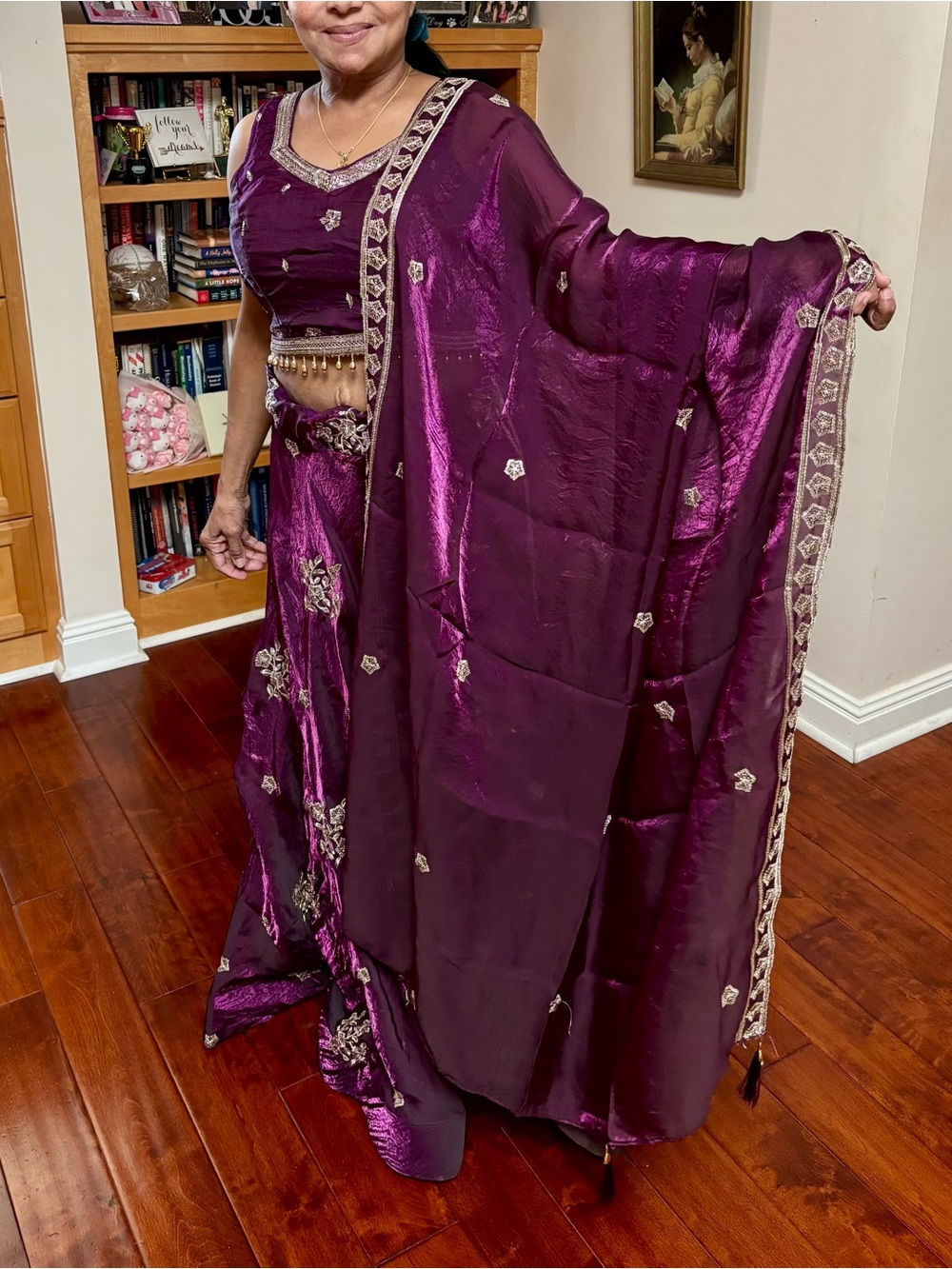 Women's Deep Purple Embellished designer 3 pieceLehenga.Ideal for weddings,party
